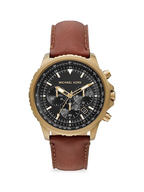 michael kors cortlandt|Michael Kors Cortlandt Chronograph Brown Leather Men's Watch .